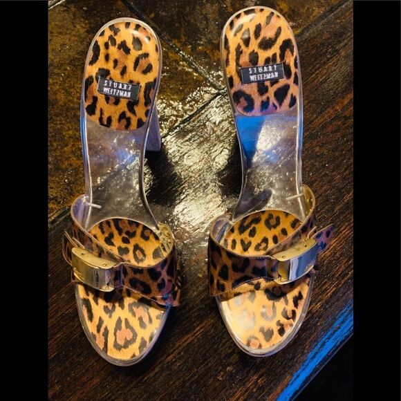 Leopard acrylic platform mule - Picture 1 of 8